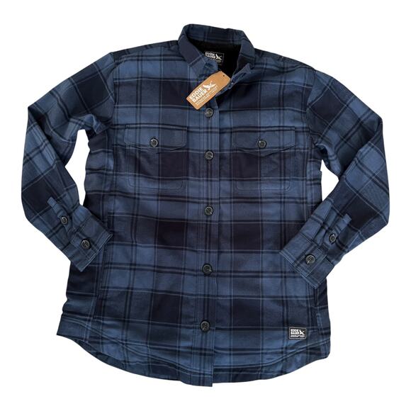Eddie Bauer Sherpa Lined Flannel Shirt Jacket Plaid M Cottage Farm Barn NWT - Picture 2 of 11